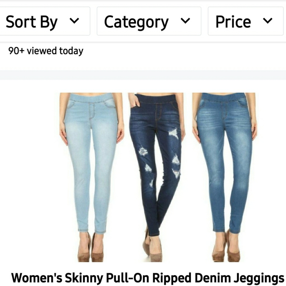 Womens skinny distressed jegging